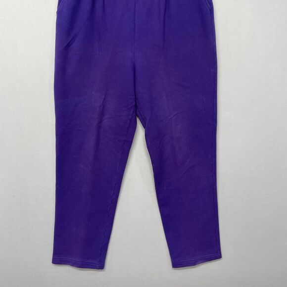 St. John Sport Marie Gray Pull On Pants Sweatpants Size Large Purple M275 -13 - Picture 13 of 16